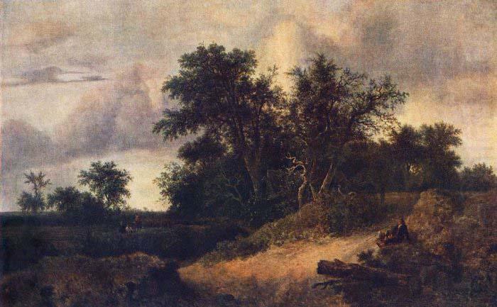 RUISDAEL, Jacob Isaackszon van Landscape with a House in the Grove about 1646 china oil painting image